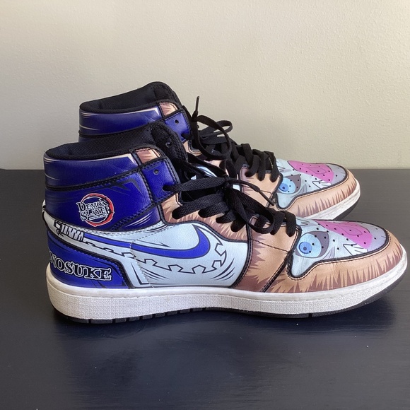 Anime Inosuke from Demon Slayer High Top Sneckers, Size EU 45, US Men’s 12 - Picture 2 of 8